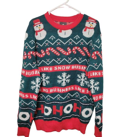 Used H&M Christmas HO HO HO Sweater~Ugly Sweater~Medium - Picture 1 of 3